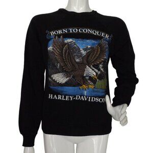 HARLEY-DAVIDSON Vintage Sweatshirt, M, Flying Eagle/Mountains, Long Island, NY